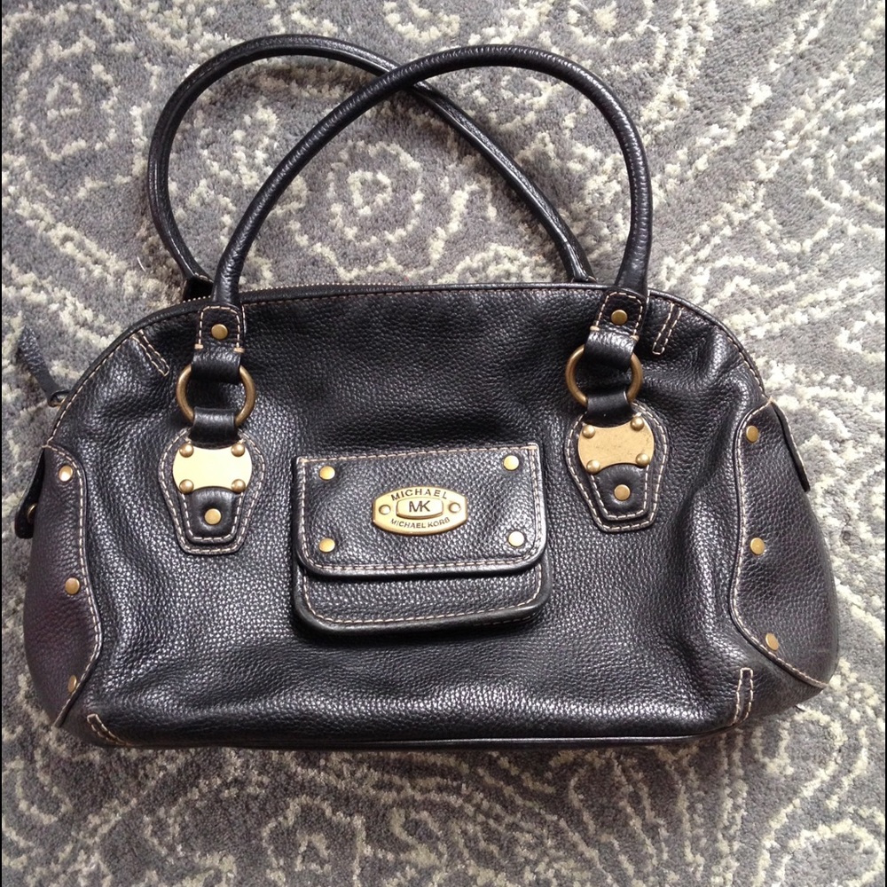Large Black Pebbled Leather Michael Kors Purse